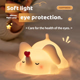 Cute Silicone Squishy Night Lamp Fox Rabbit Dimmable Nursery Nightlight Rechargeable Timing Bedside Table Lamp With Touch Sensor