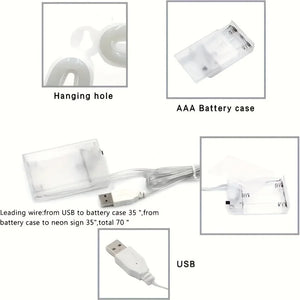 decorative led signs USB/battery