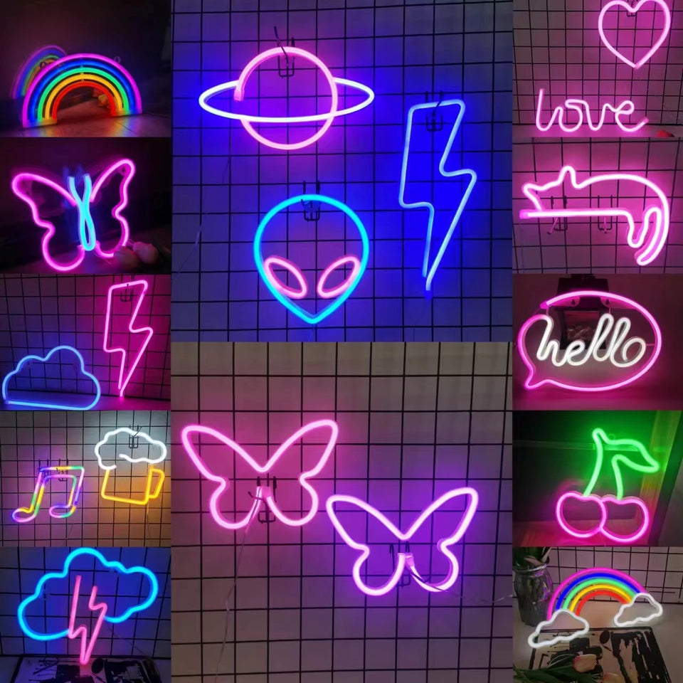 decorative led signs USB/battery