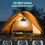 10000mAh Camping Fan Rechargeable Desktop Portable Circulator Wireless Ceiling Electric Fan with Power Bank LED Lighting